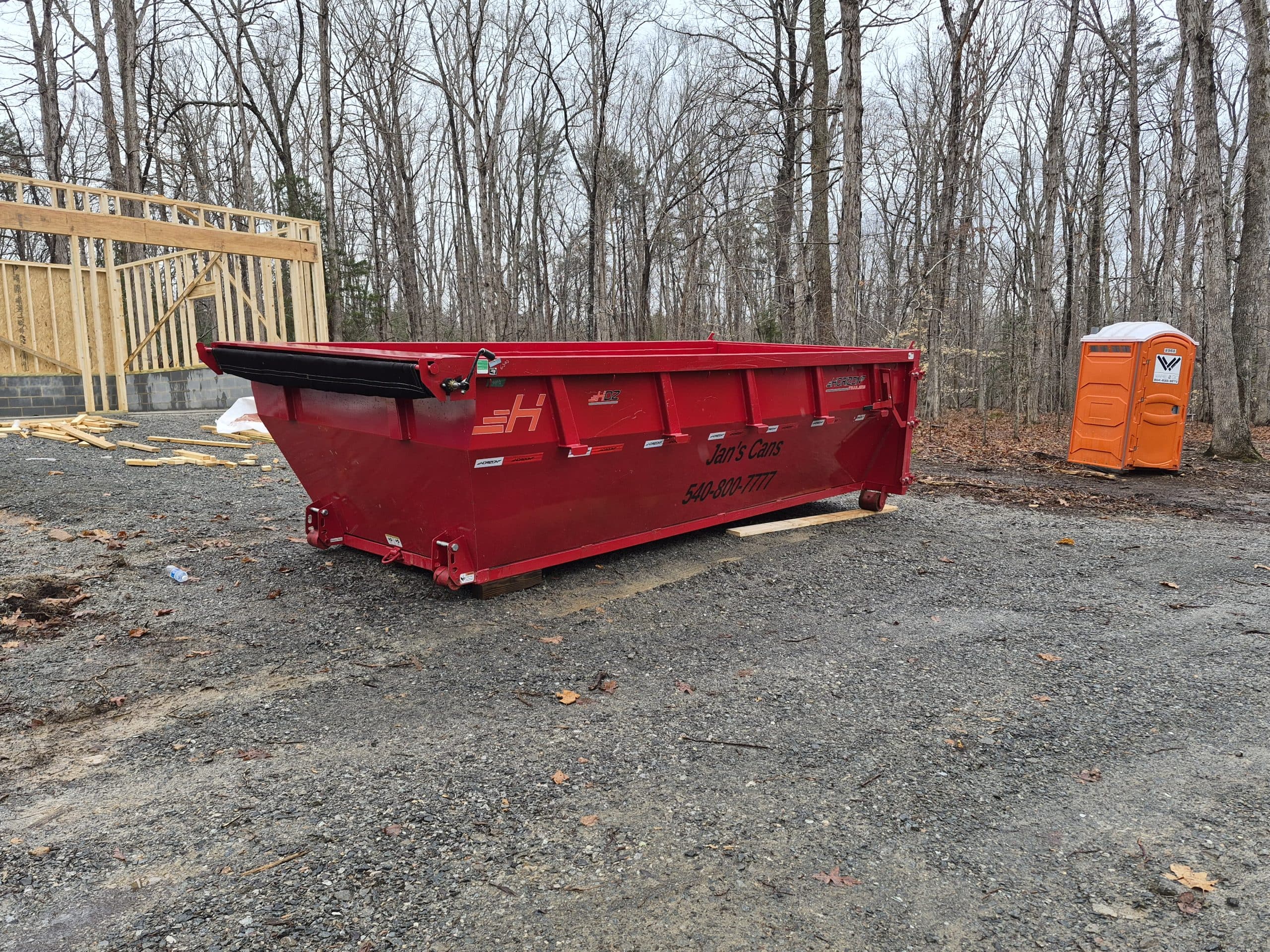 20 yard dumpster rental from Jan's Cans Dumpster Services